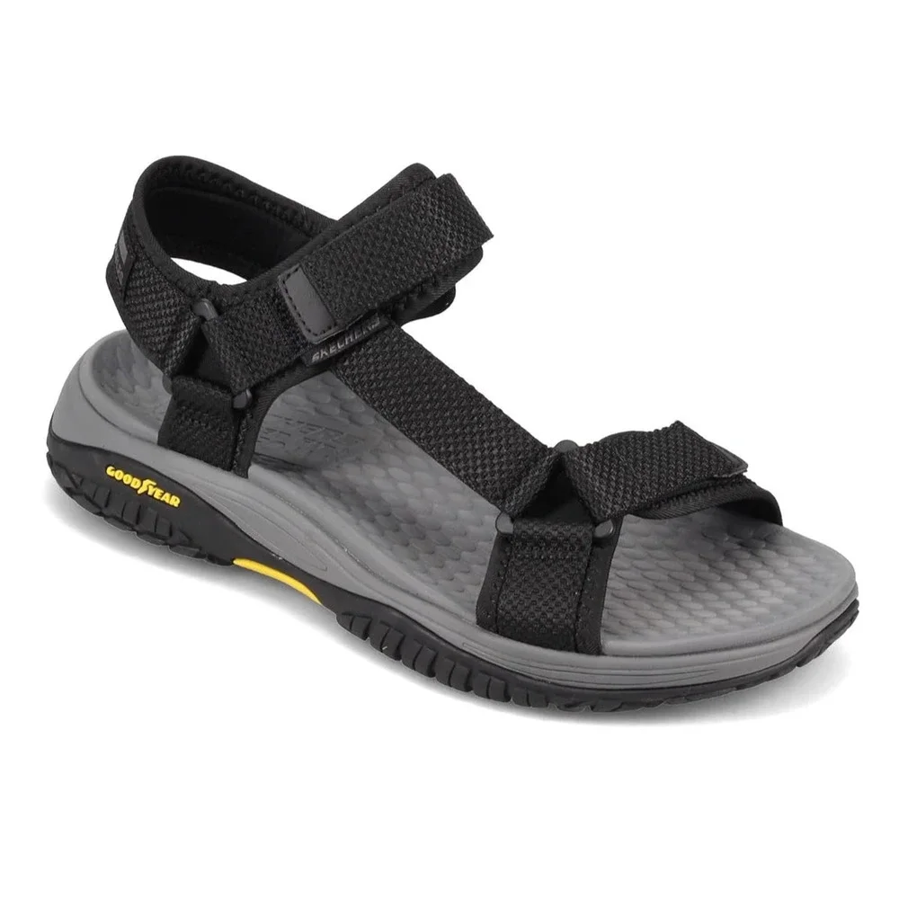 Skechers LOMELL-RIP Tide Men's Open Toe Sandal, Black, 12